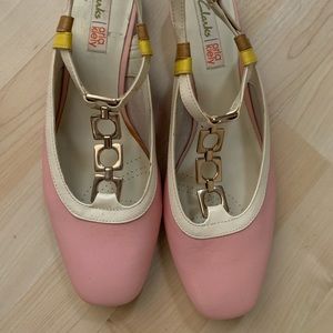 Clarks x Orla Kiely Low Heel Sandals 9.5 New